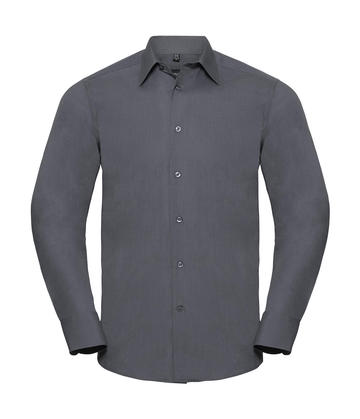 Chemise en popeline à manches longues pour homme - 