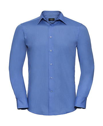 Chemise en popeline à manches longues pour homme - 
