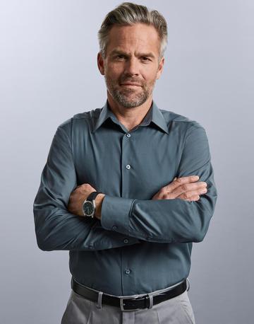 Chemise en popeline à manches longues pour homme