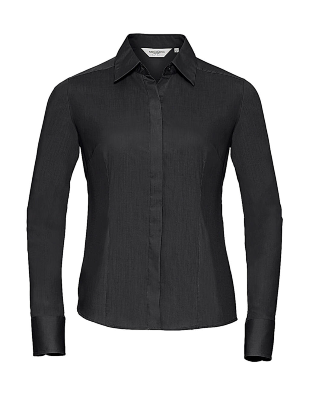 Chemise en popeline à manches longues pour femme - 36 - Noir
