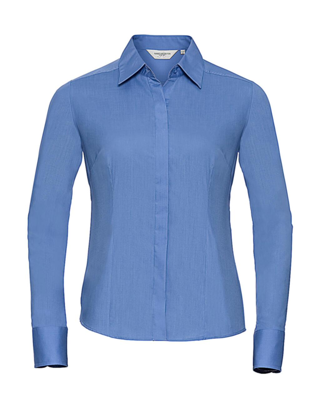 Chemise en popeline à manches longues pour femme - CP - Bleu corporatif