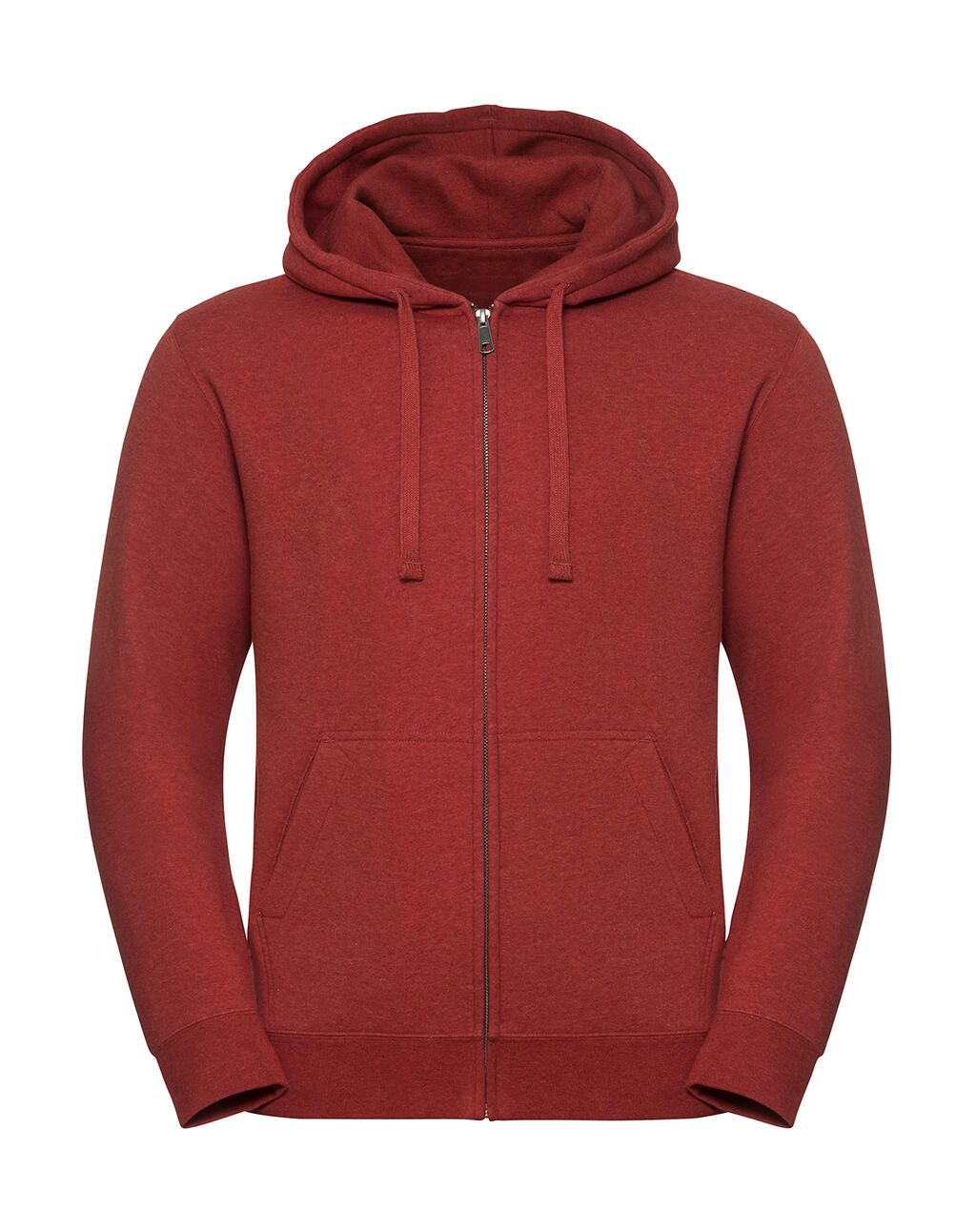 Sweat-shirt à capuche zippé Authentic Melange pour homme - BM - Mélange rouge brique
