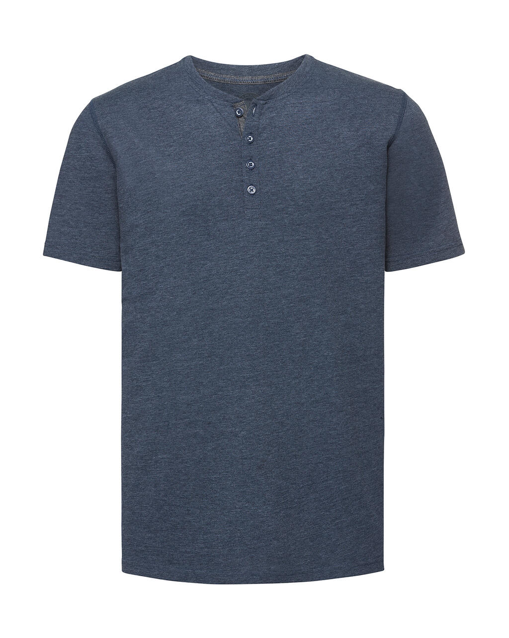 T-shirt Henley HD - N9 - Bleu marine chiné brillant
