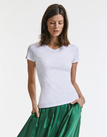 T-shirt à col en V pour femme Pure Organic