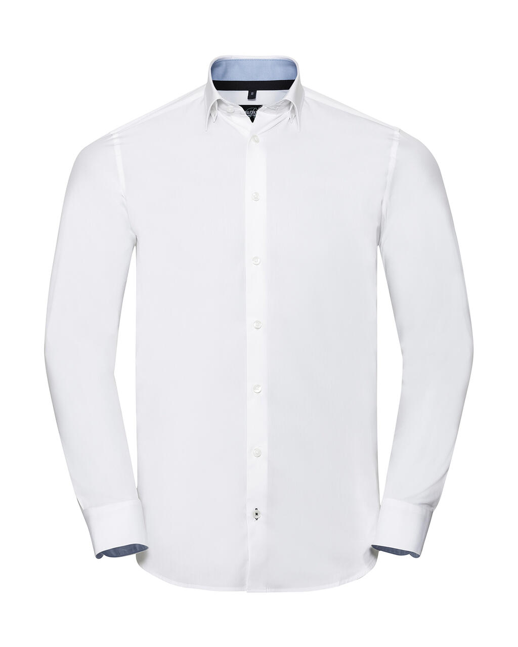 Chemise extensible ultime contrastée à manches longues - Blanc/Bleu Oxford/Bleu marine clair