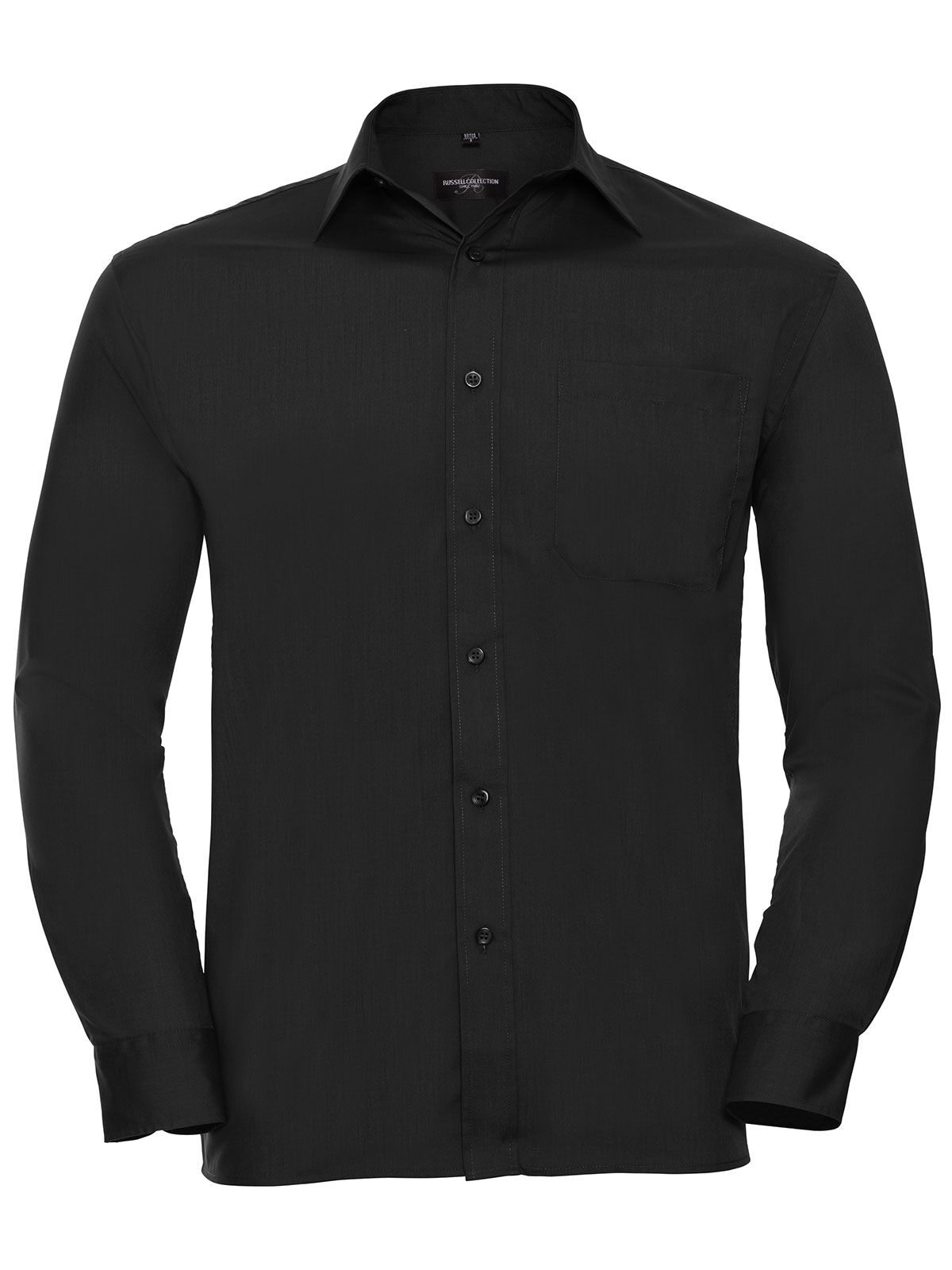 Chemise en popeline à manches longues pour homme - 36 - Noir