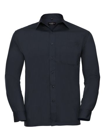 Chemise en popeline à manches longues pour homme - 