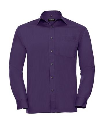 Chemise en popeline à manches longues pour homme - 