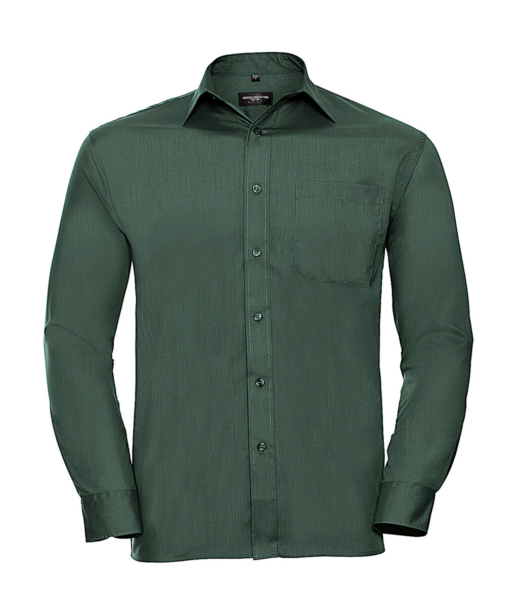 Chemise en popeline à manches longues pour homme - 38 - Vert bouteille