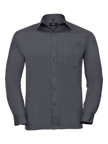 Chemise en popeline à manches longues pour homme - 