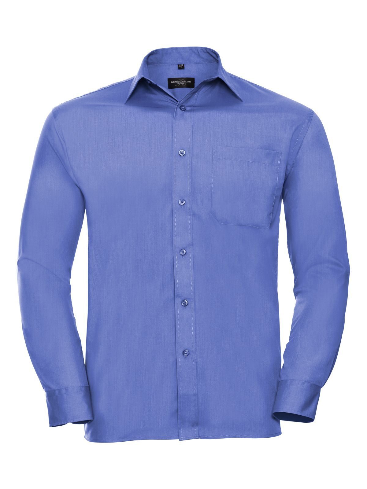 Chemise en popeline à manches longues pour homme - CP - Bleu corporatif