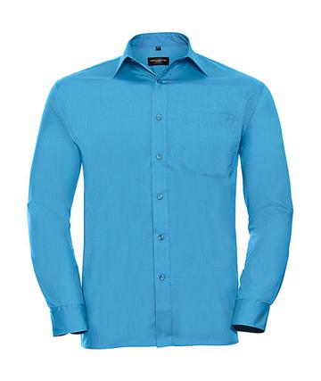 Chemise en popeline à manches longues pour homme - 