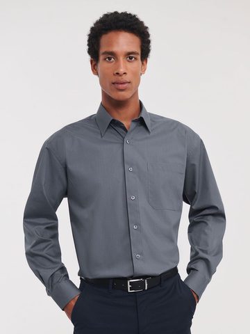 Chemise en popeline à manches longues pour homme