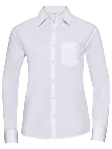 Chemise en popeline à manches longues pour femme - 