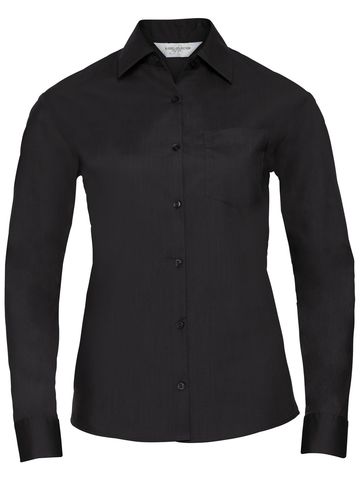 Chemise en popeline à manches longues pour femme - 