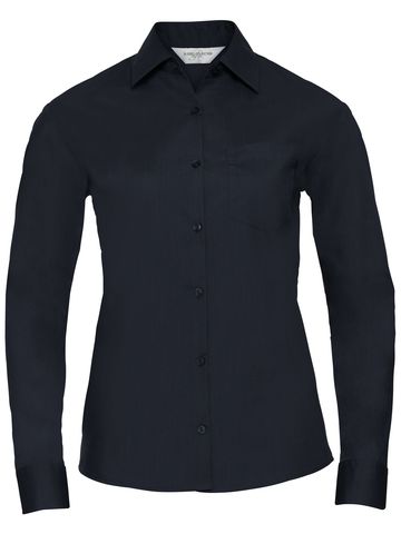 Chemise en popeline à manches longues pour femme - 