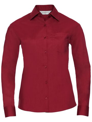 Chemise en popeline à manches longues pour femme - 