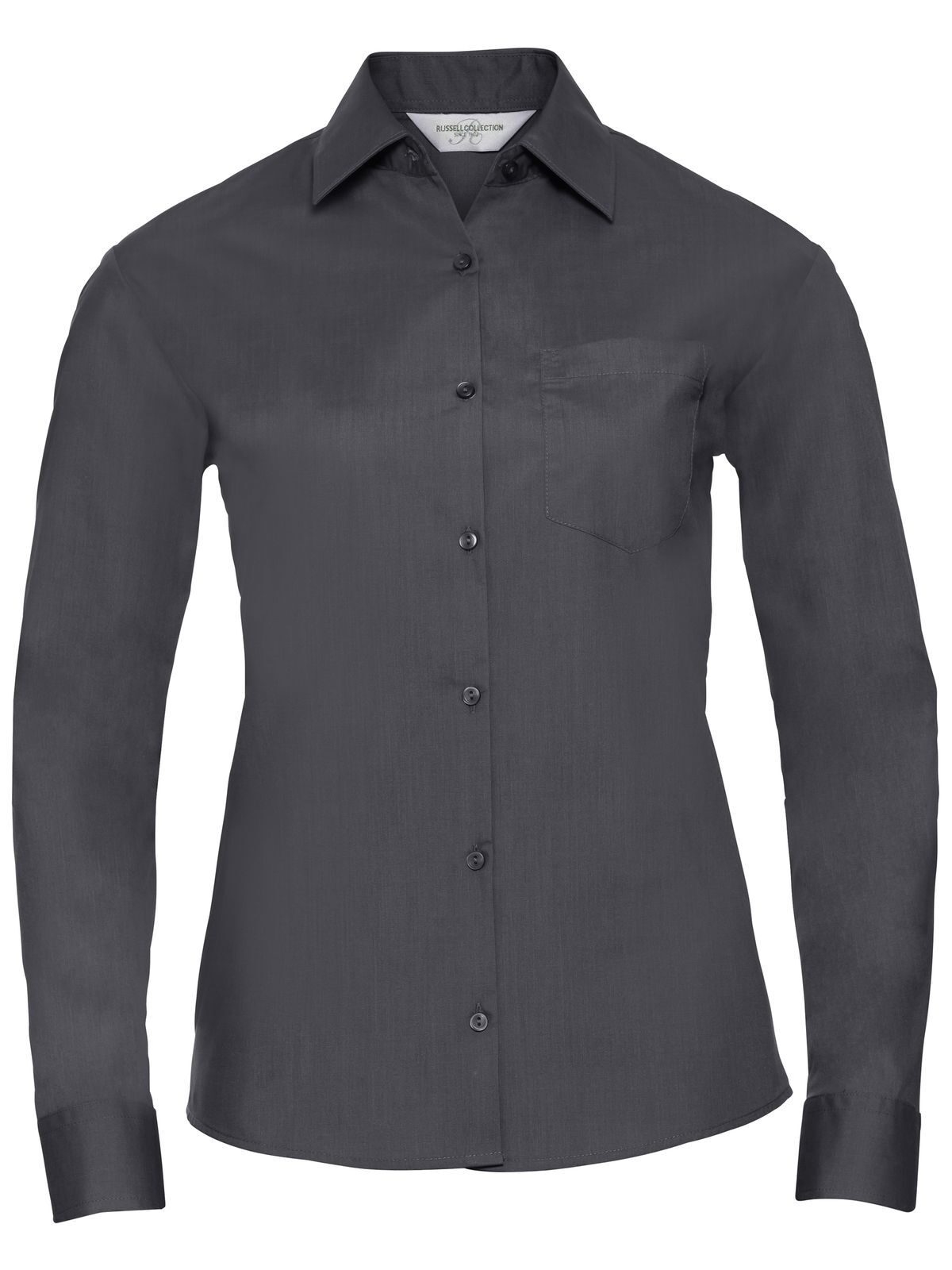 Chemise en popeline à manches longues pour femme - Convoi Gris