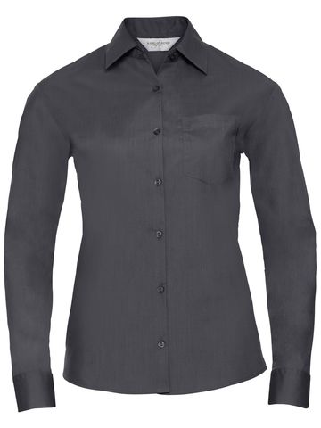 Chemise en popeline à manches longues pour femme - 