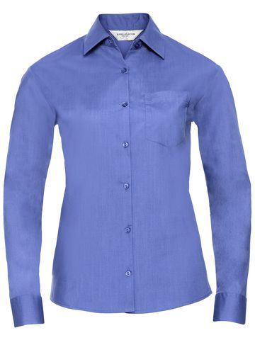 Chemise en popeline à manches longues pour femme - 