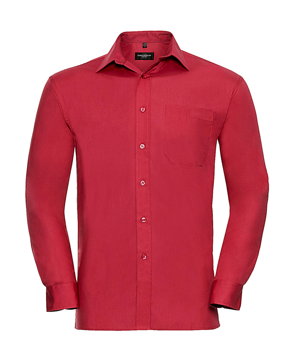 Chemise en popeline de pur coton à manches longues - CR - Rouge classique