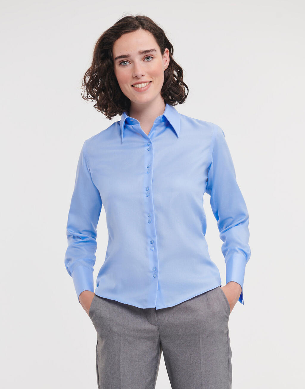 Chemise à manches longues infroissable pour femmes