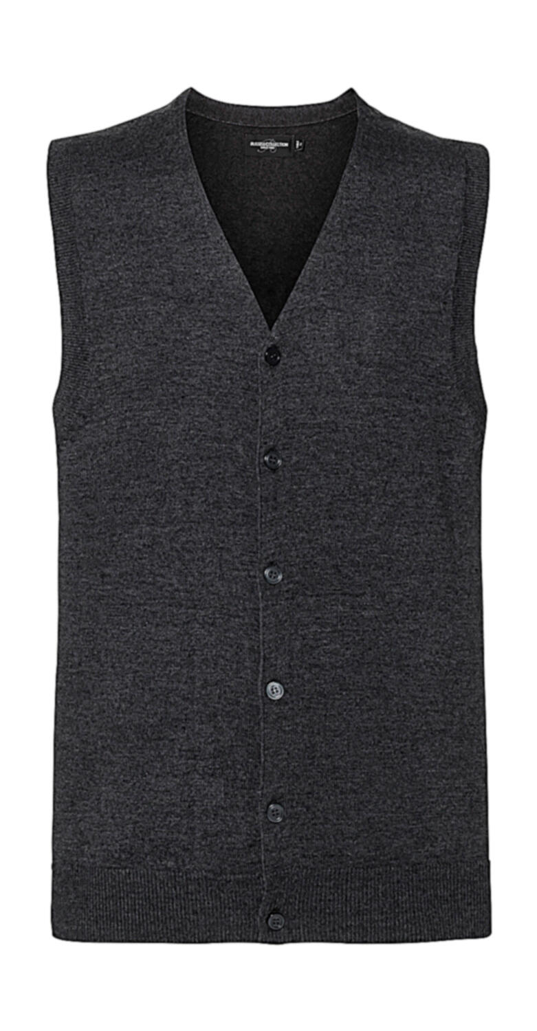 Gilet sans manches en maille à col en V pour homme - CM - Charbon Marn