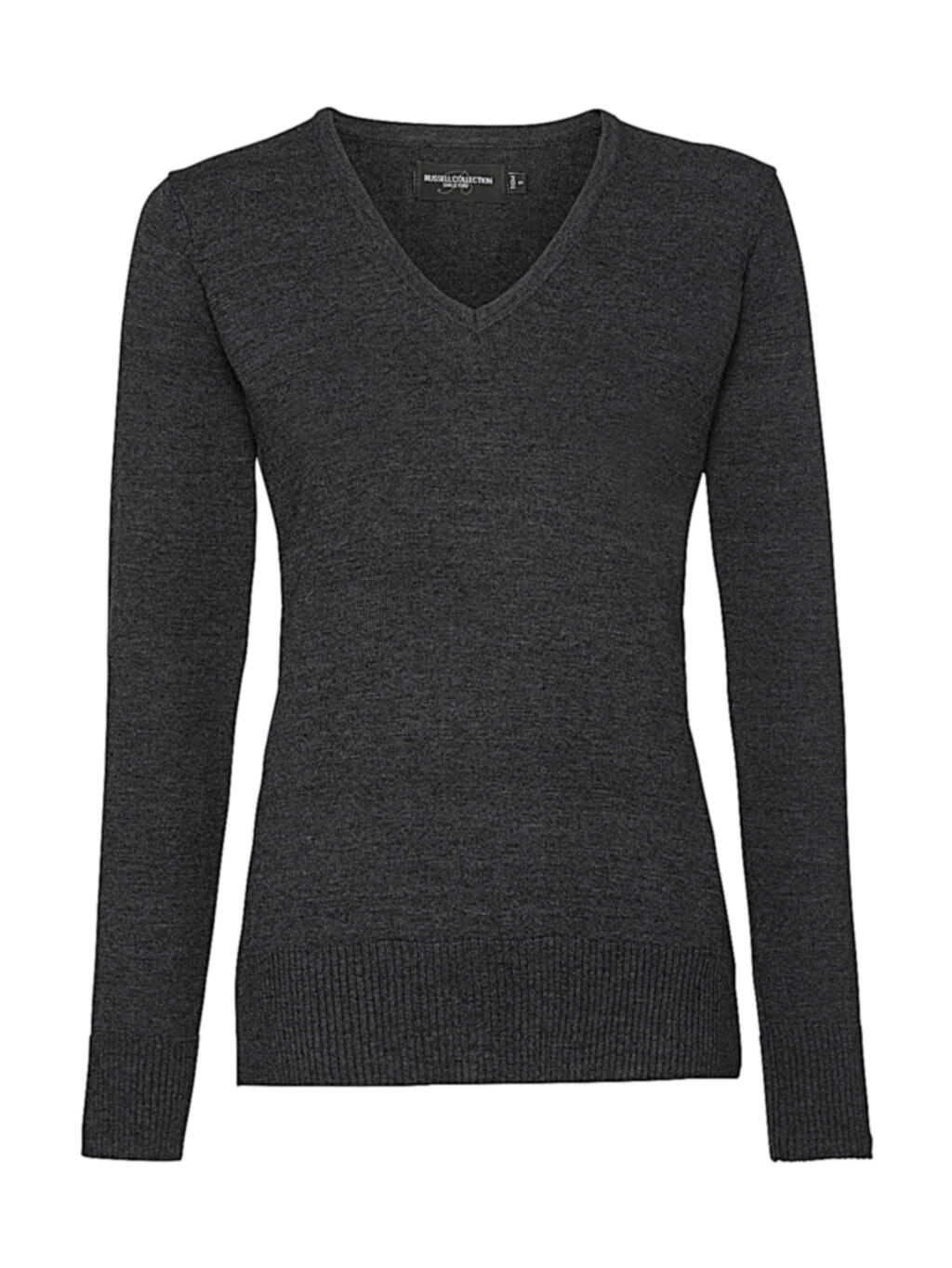 Pull en maille à col V pour femme - CM - Charbon Marn