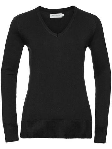 Pull en maille à col V pour femme - 