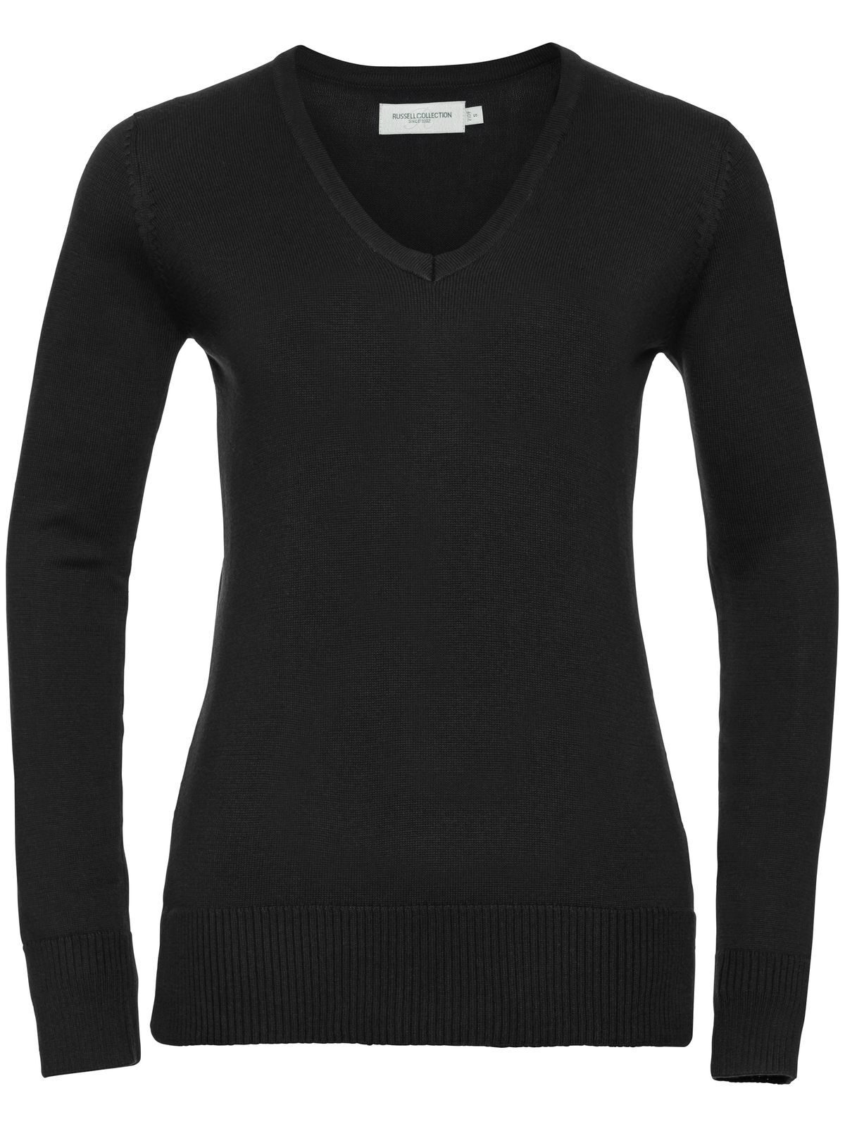 Pull en maille à col V pour femme - 36 - Noir