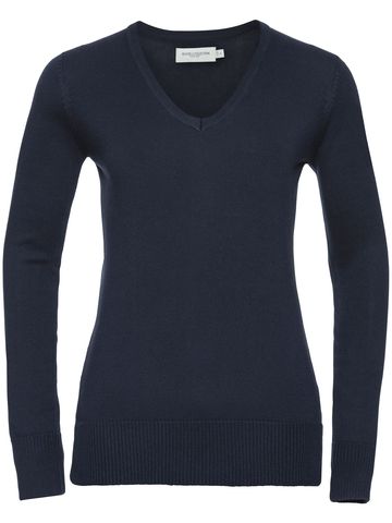 Pull en maille à col V pour femme - 