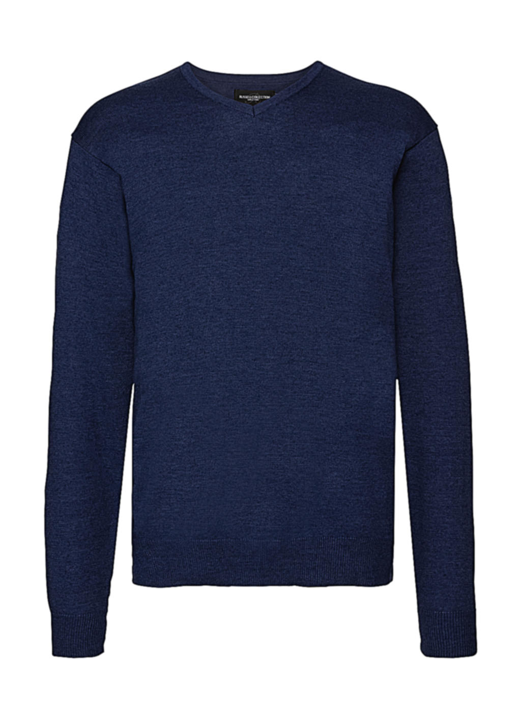 Pull en maille à col en V pour homme - Denim chiné
