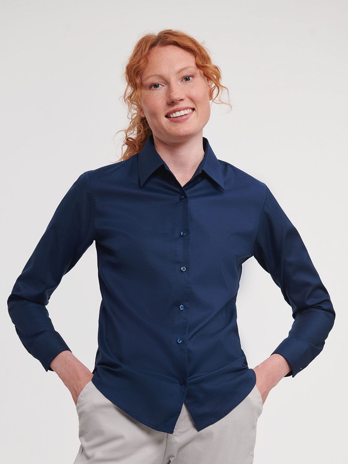 Chemise Oxford à manches longues pour femme