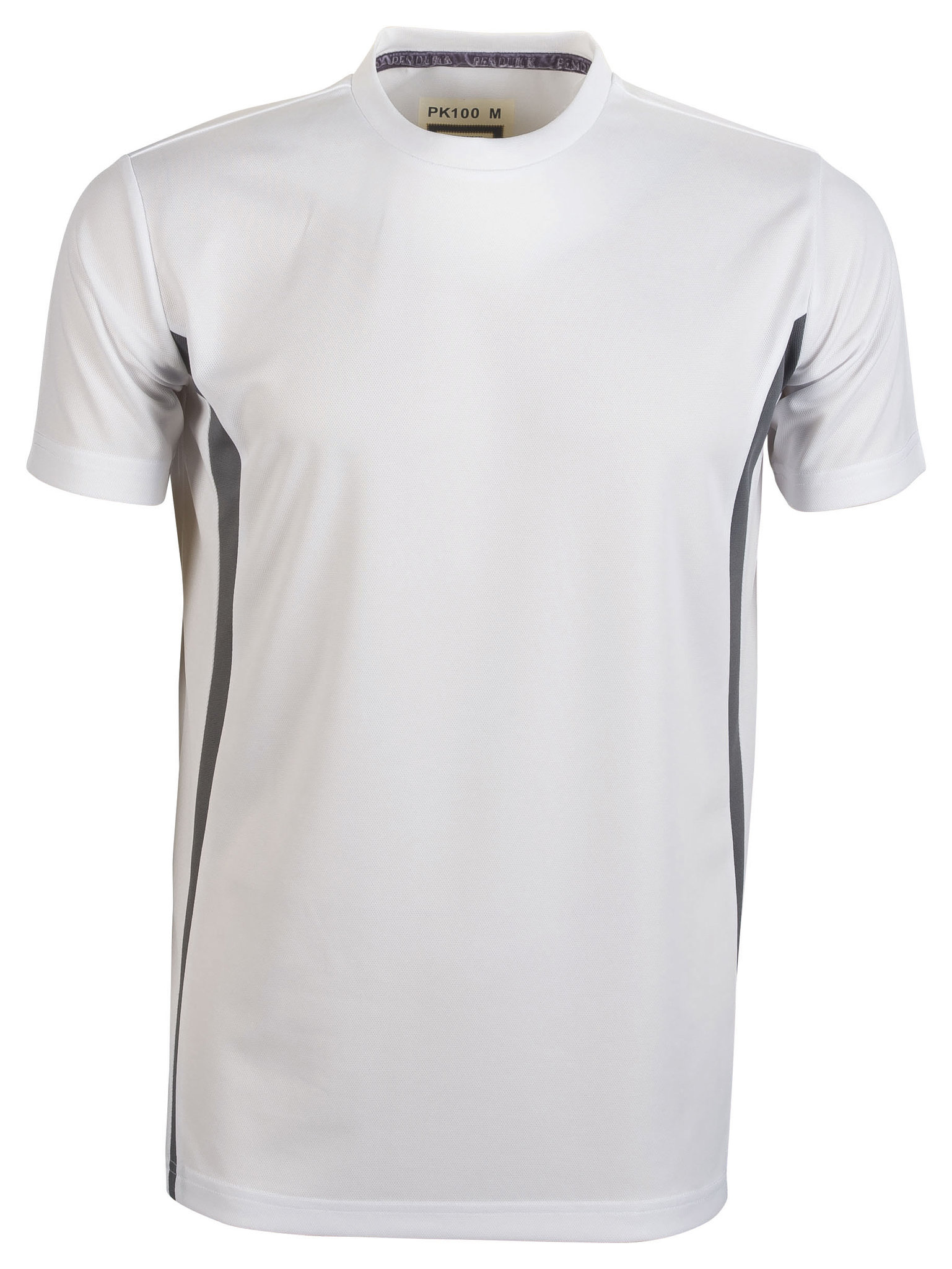 T-shirt de sport à manches courtes et col rond contrasté - WH - Blanc