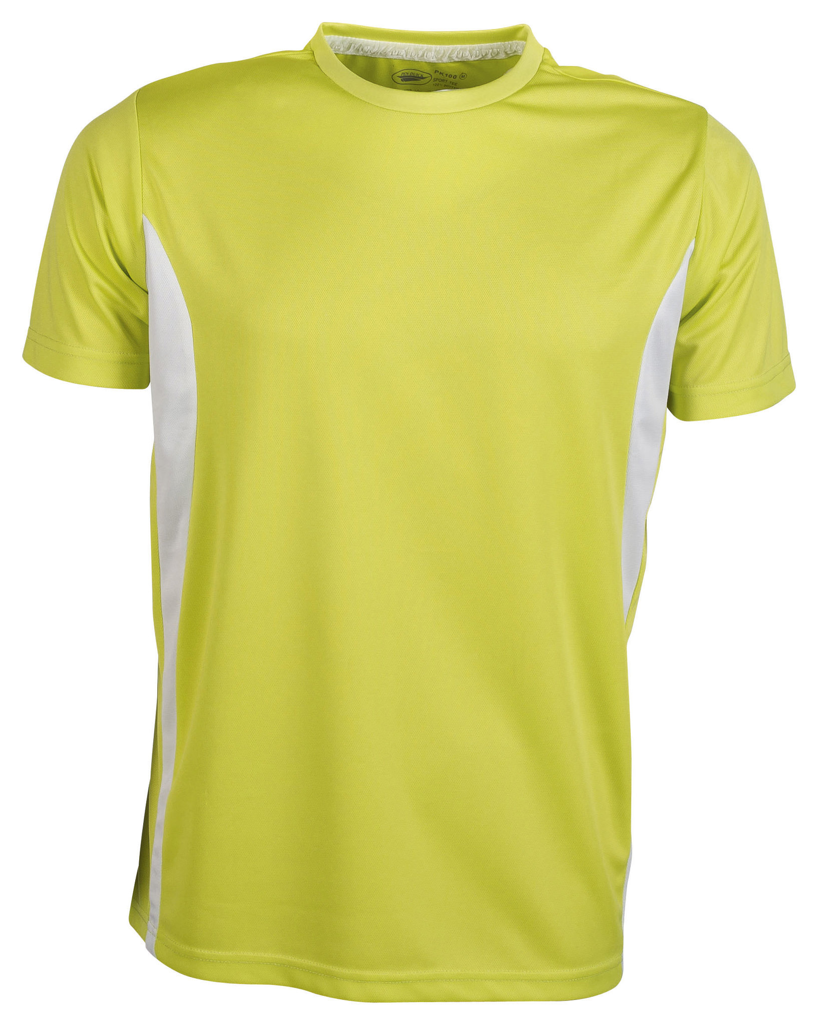 T-shirt de sport à manches courtes et col rond contrasté - citron vert clair