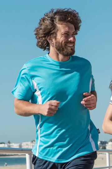 T-shirt de sport à manches courtes et col rond contrasté
