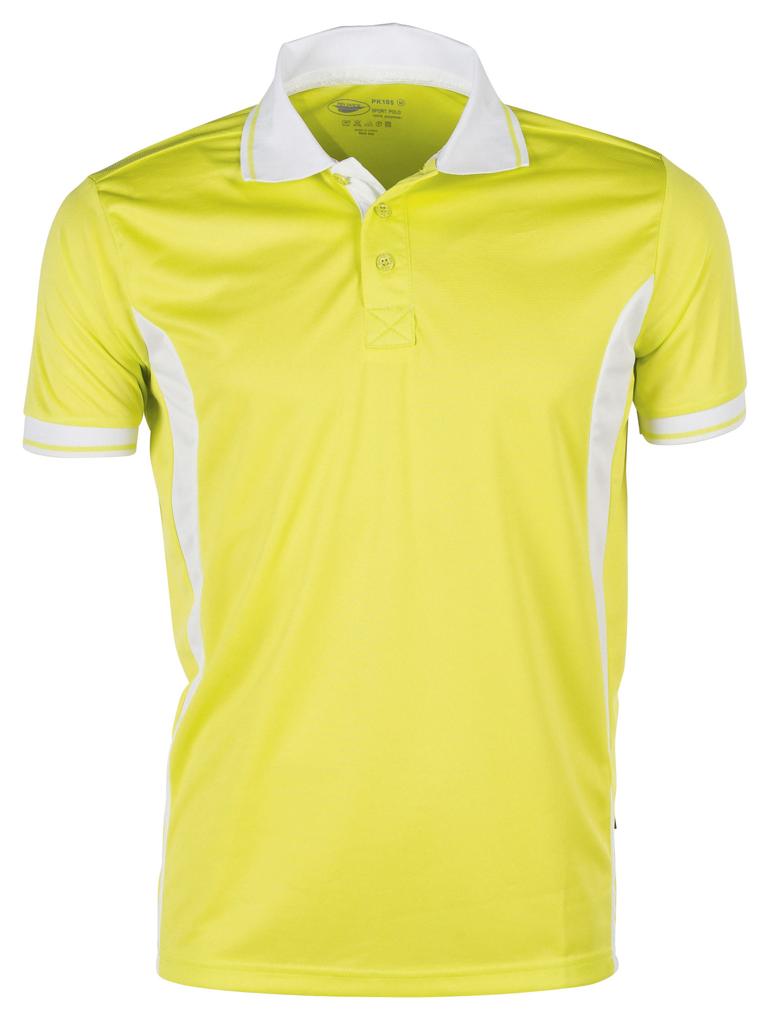 polo de sport à manches courtes contrastées - LL - Citron vert clair