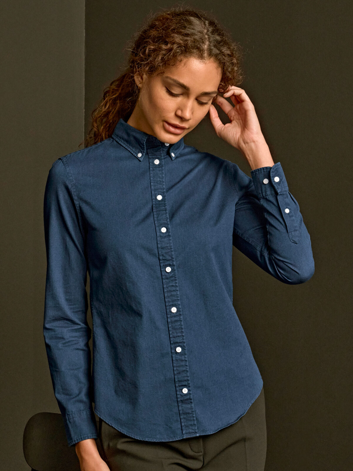 Chemise décontractée en sergé pour femme