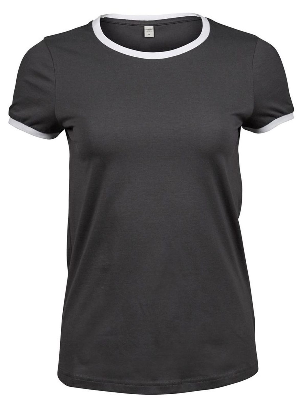 T-shirt à col rond pour femme - 319 - Gris Foncé-Blanc