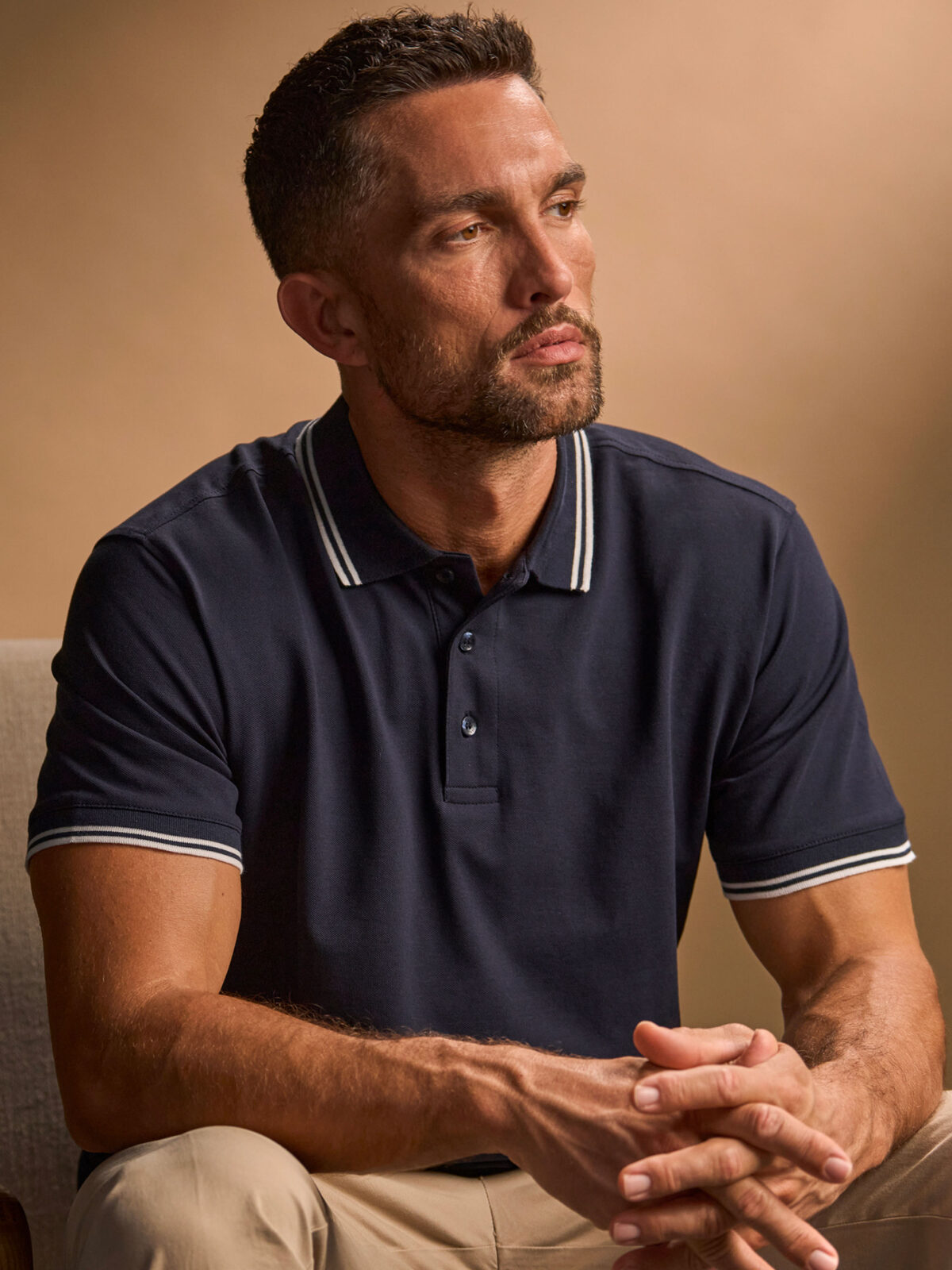 Polo stretch rayé de luxe