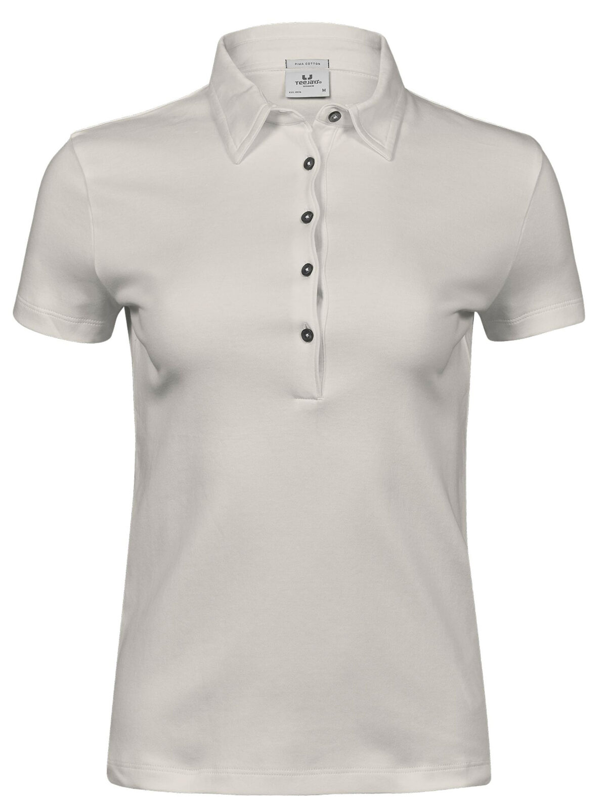 Polo en coton Pima pour femme - Ciment