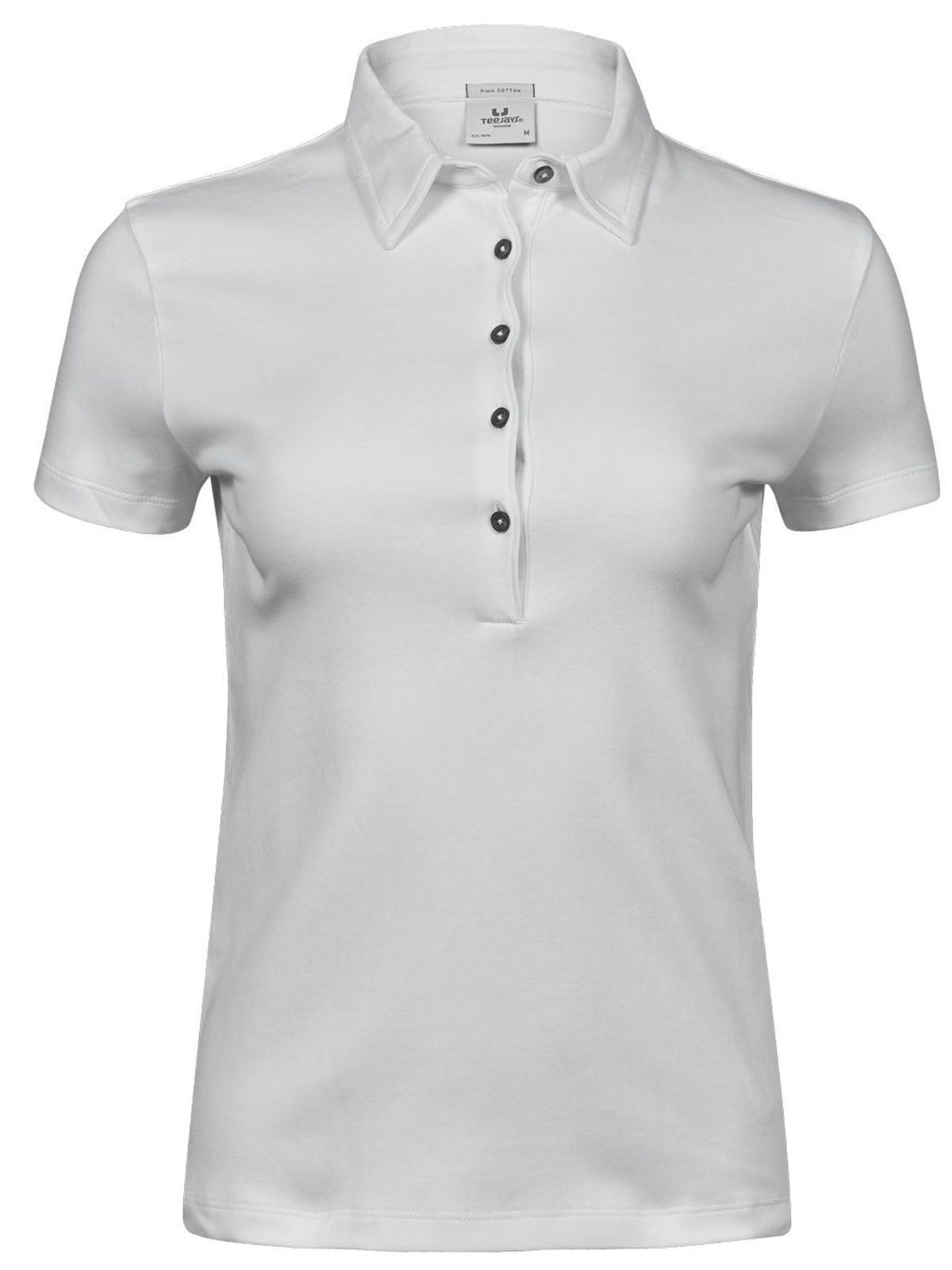 Polo en coton Pima pour femme - 001 - Blanc