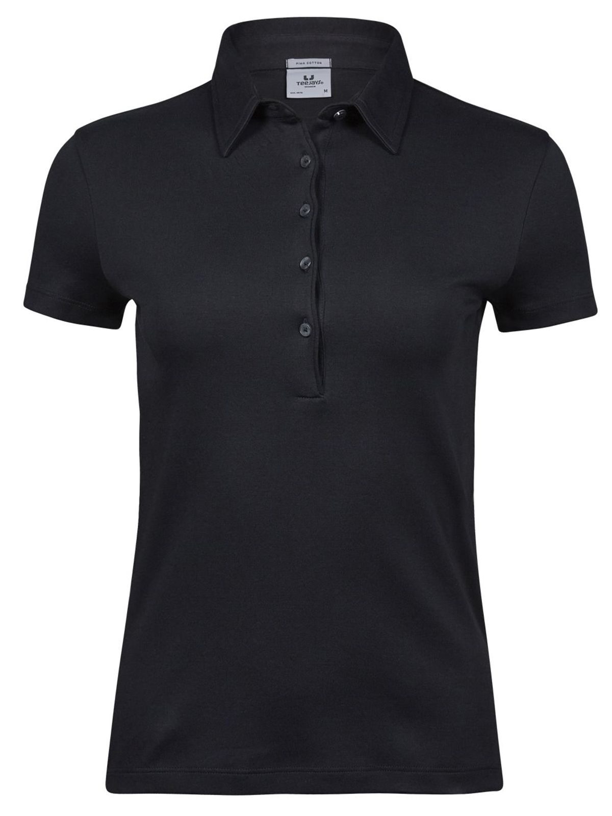 Polo en coton Pima pour femme - 002 - Noir