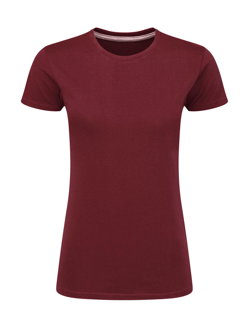 T-shirt femme imprimé parfait sans étiquette - Bourgogne