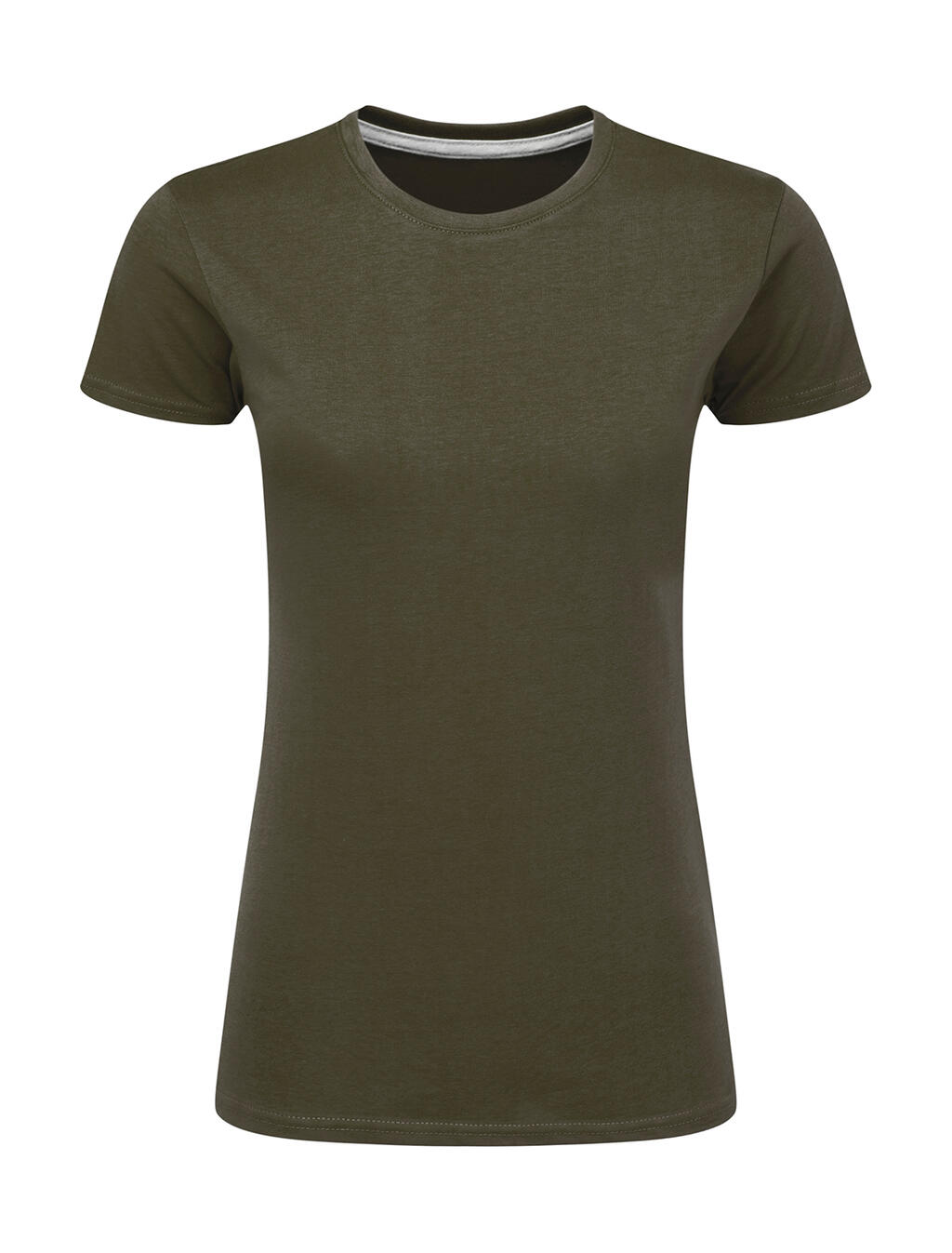 T-shirt femme imprimé parfait sans étiquette - Vert militaire