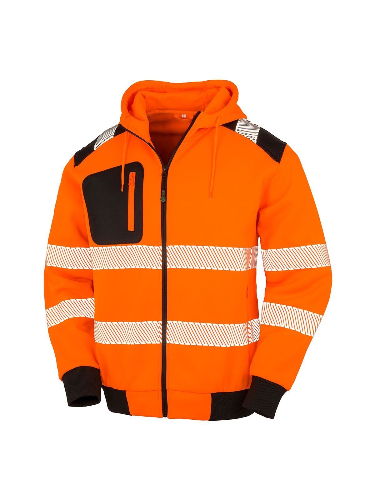 Sweat à capuche de sécurité robuste et recyclé avec fermeture éclair - ORBK - ORANGE-NOIR