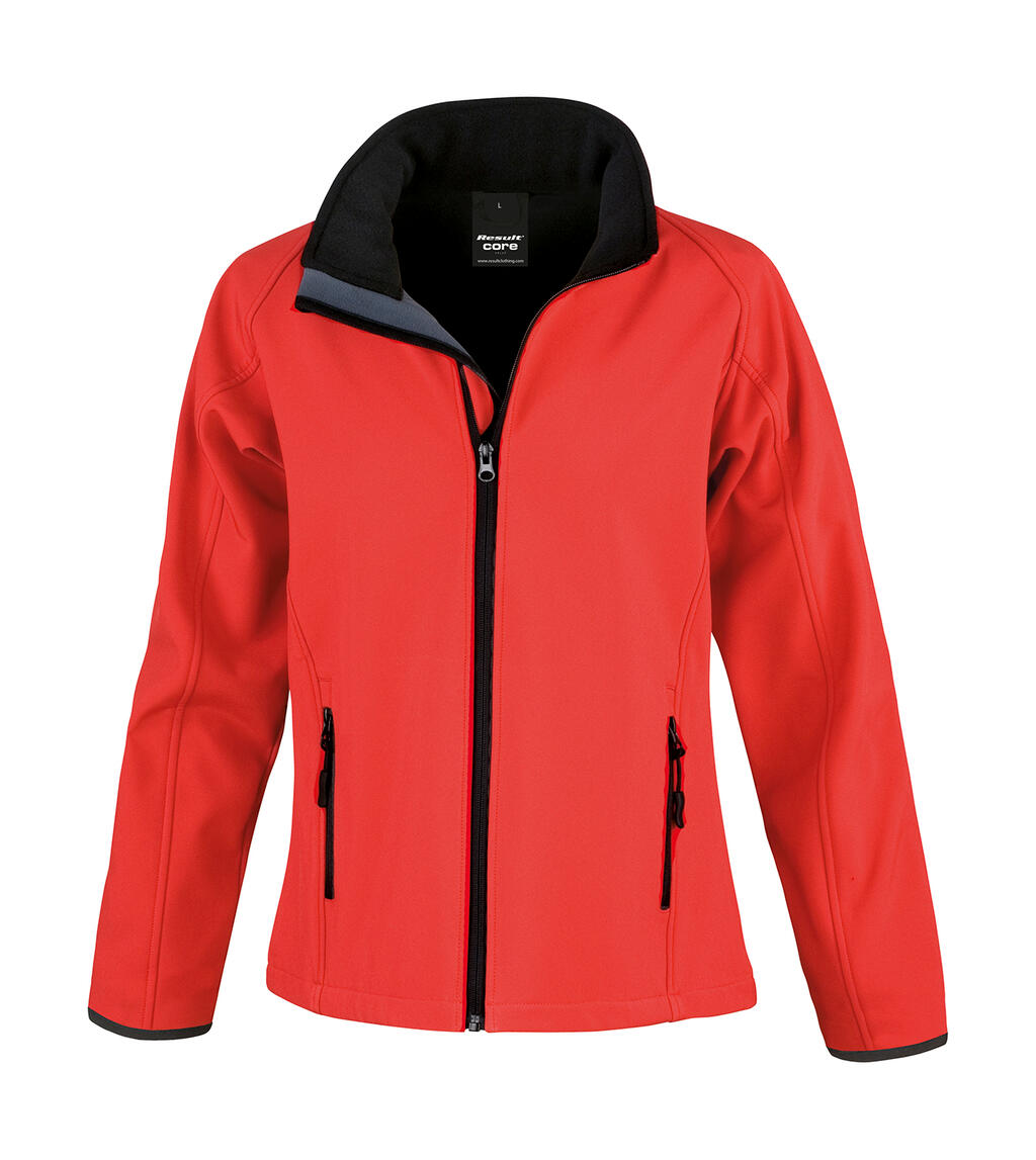 Veste softshell imprimable pour femme - Rouge/Noir