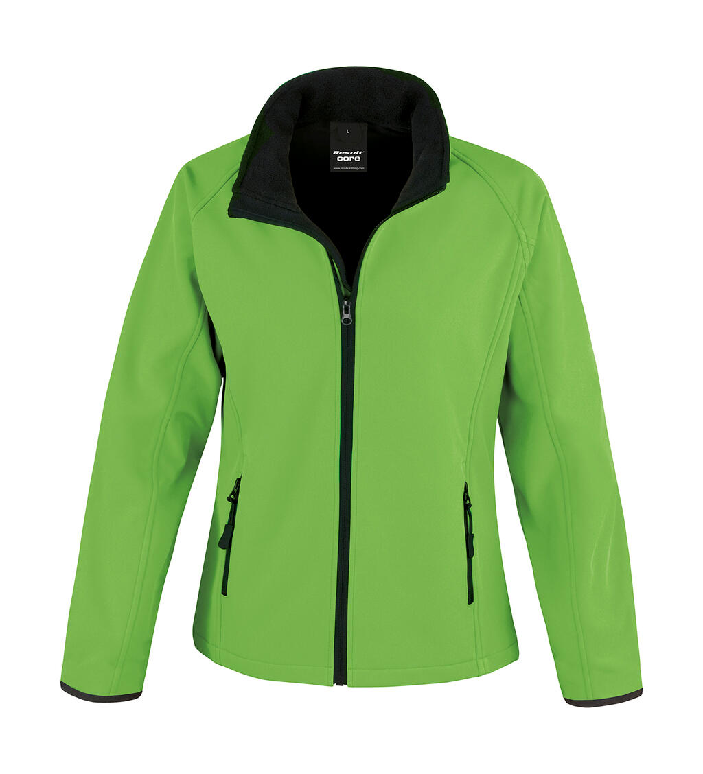 Veste softshell imprimable pour femme - Vert vif/Noir