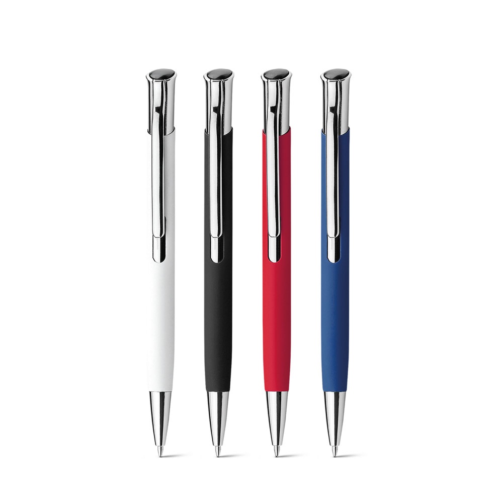 OLAF SOFT. Stylo à bille en aluminium avec revêtement en caoutchouc.