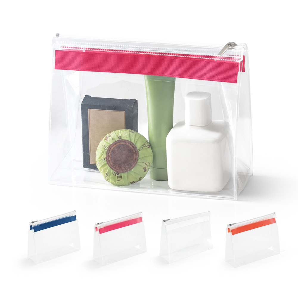 CHASTAIN. Pochette zippée transparente en EVA.